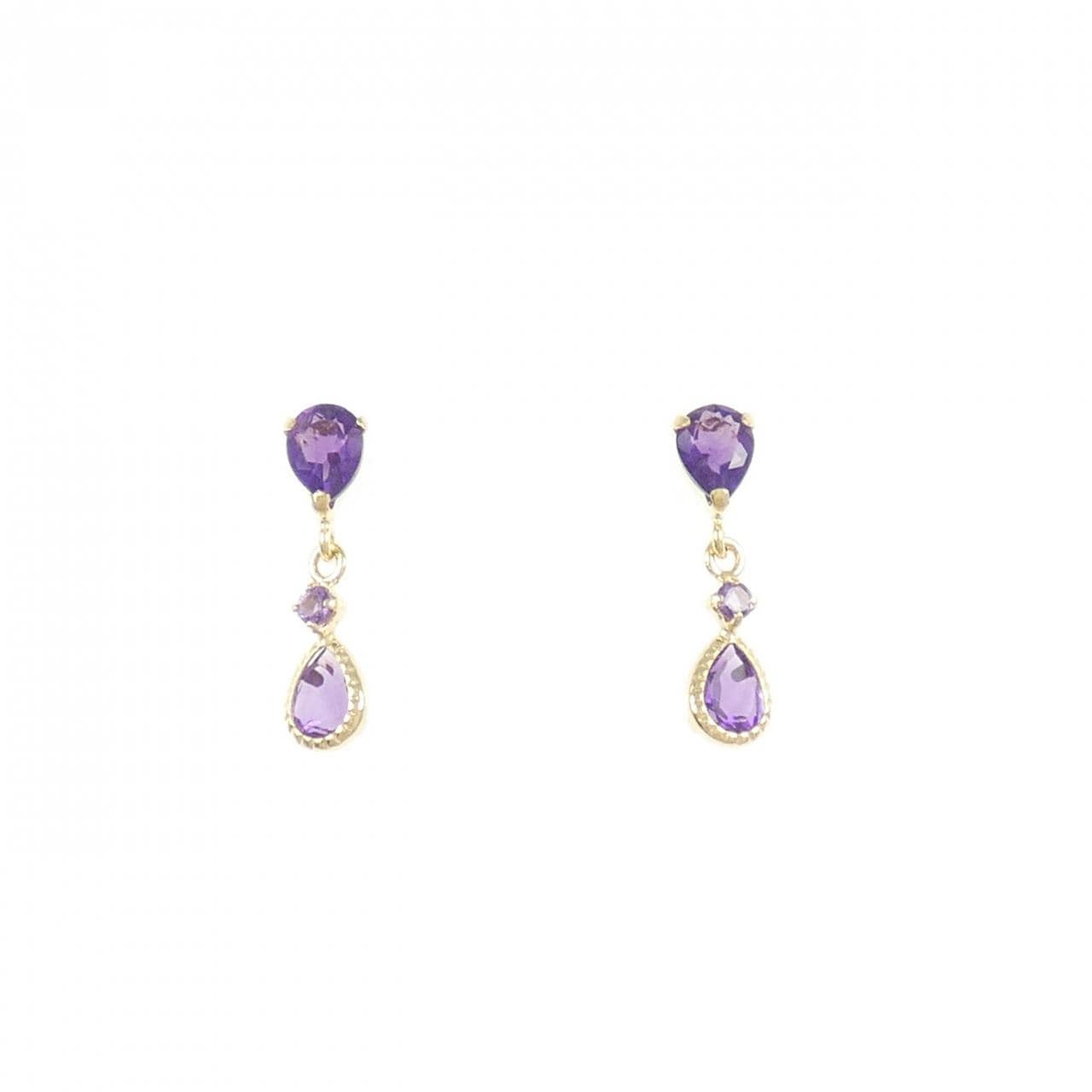 【新品】K18YG アメジスト ピアス