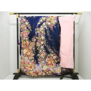 【未使用品】振袖　友禅金彩加工　刺繍入りボカシ染　きもの・長襦袢　２点セット