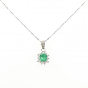 PT900/PT850 エメラルド ネックレス 0.29CT