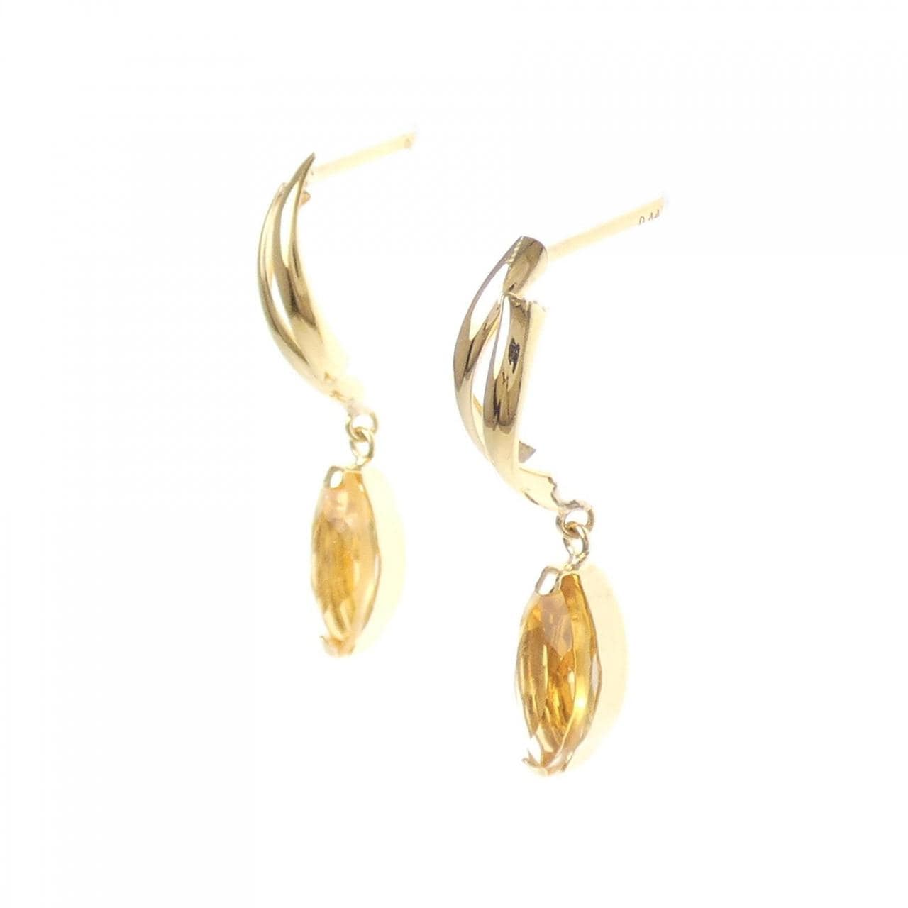 K18YG シトリン ピアス 0.88CT