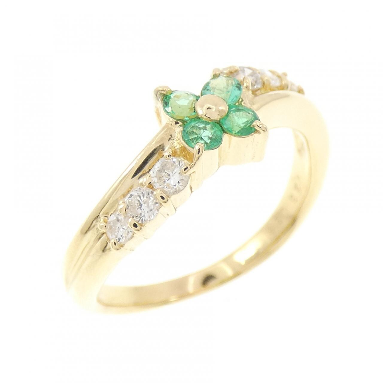 K18YG エメラルド リング 0.23CT