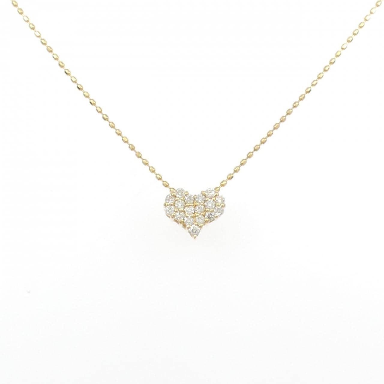 K18YG ハート ダイヤモンド ネックレス 0.17CT