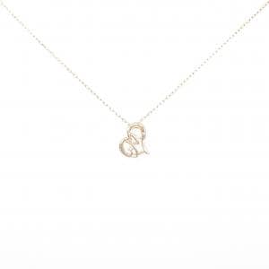 K10PG ハート×イニシャルM ダイヤモンド ネックレス 0.004CT