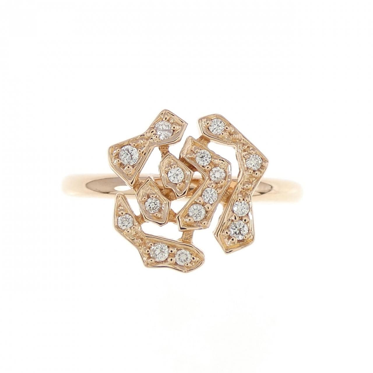 K18PG ローズ ダイヤモンド リング 0.10CT
