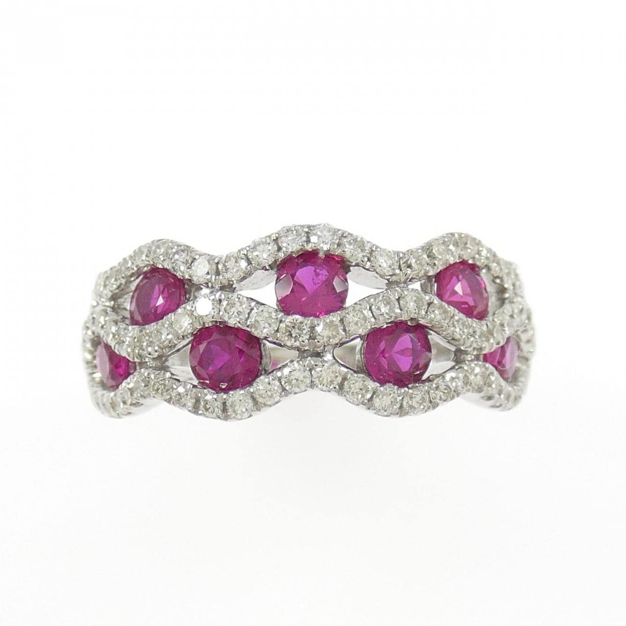 K18WG ルビー リング 0.80CT