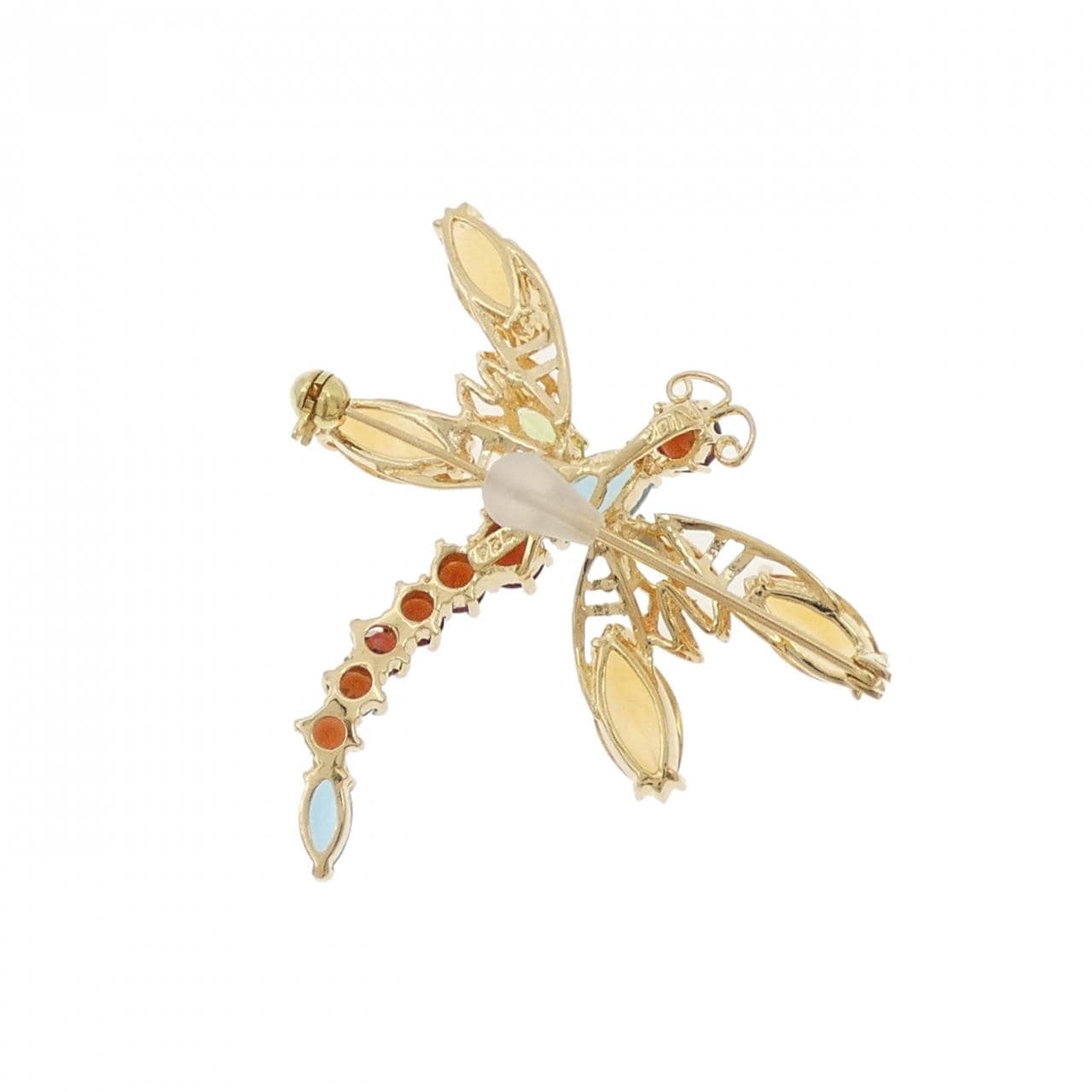 ポンテヴェキオ トンボ カラーストーン ブローチ
