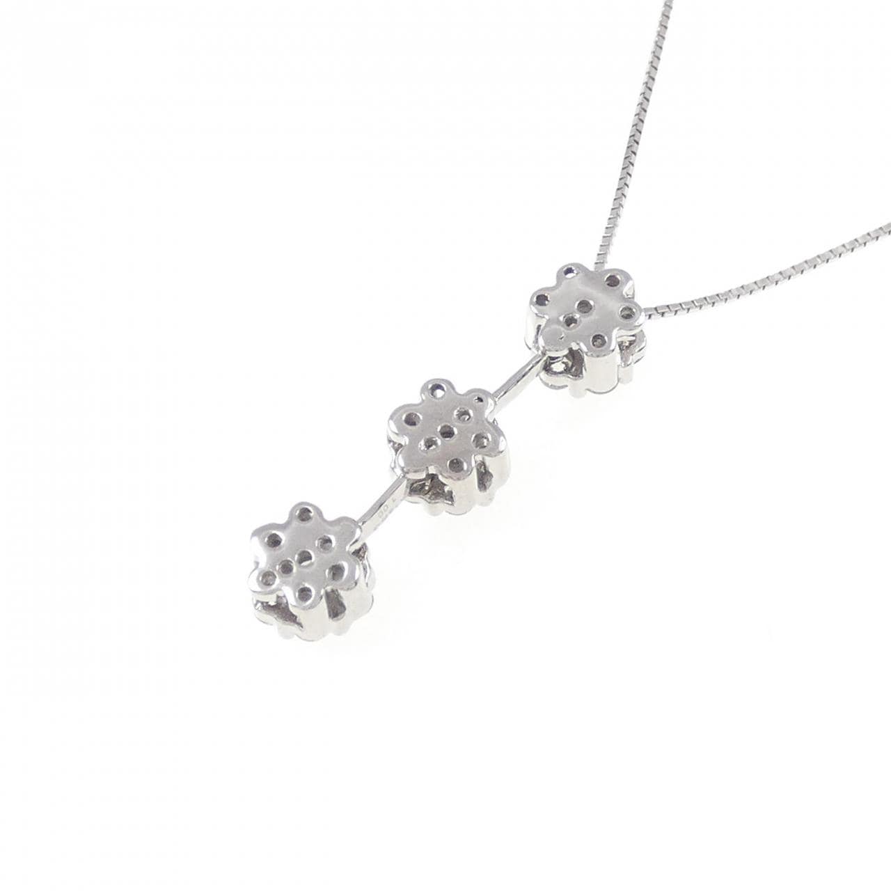 K18WG flower Diamond necklace 1.00CT