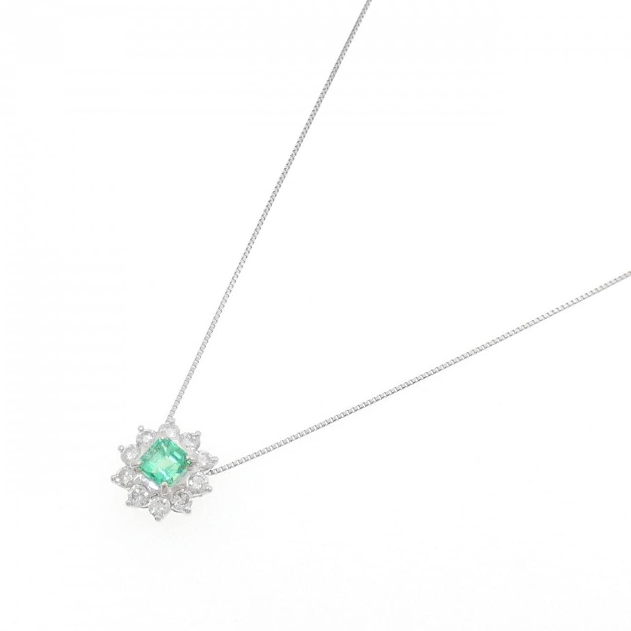 PT900/PT850 エメラルド ネックレス 0.69CT