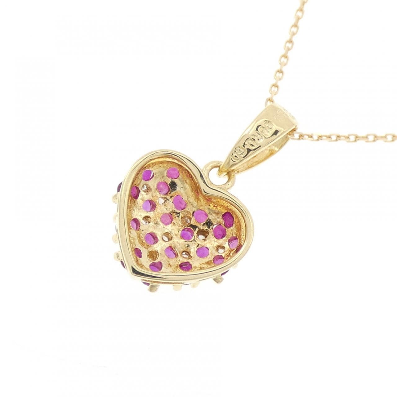 K18YG ハート ルビー ネックレス 0.60CT