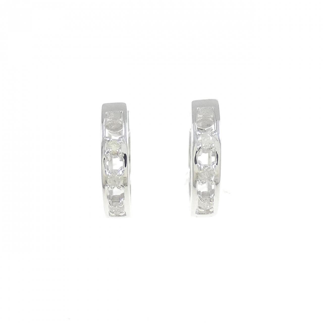 K14WG ダイヤモンド ピアス 0.06CT