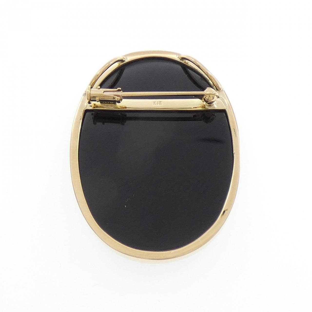 K18YG メノウカメオ ブローチ