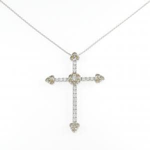 750WG/750PG クロス ダイヤモンド ネックレス