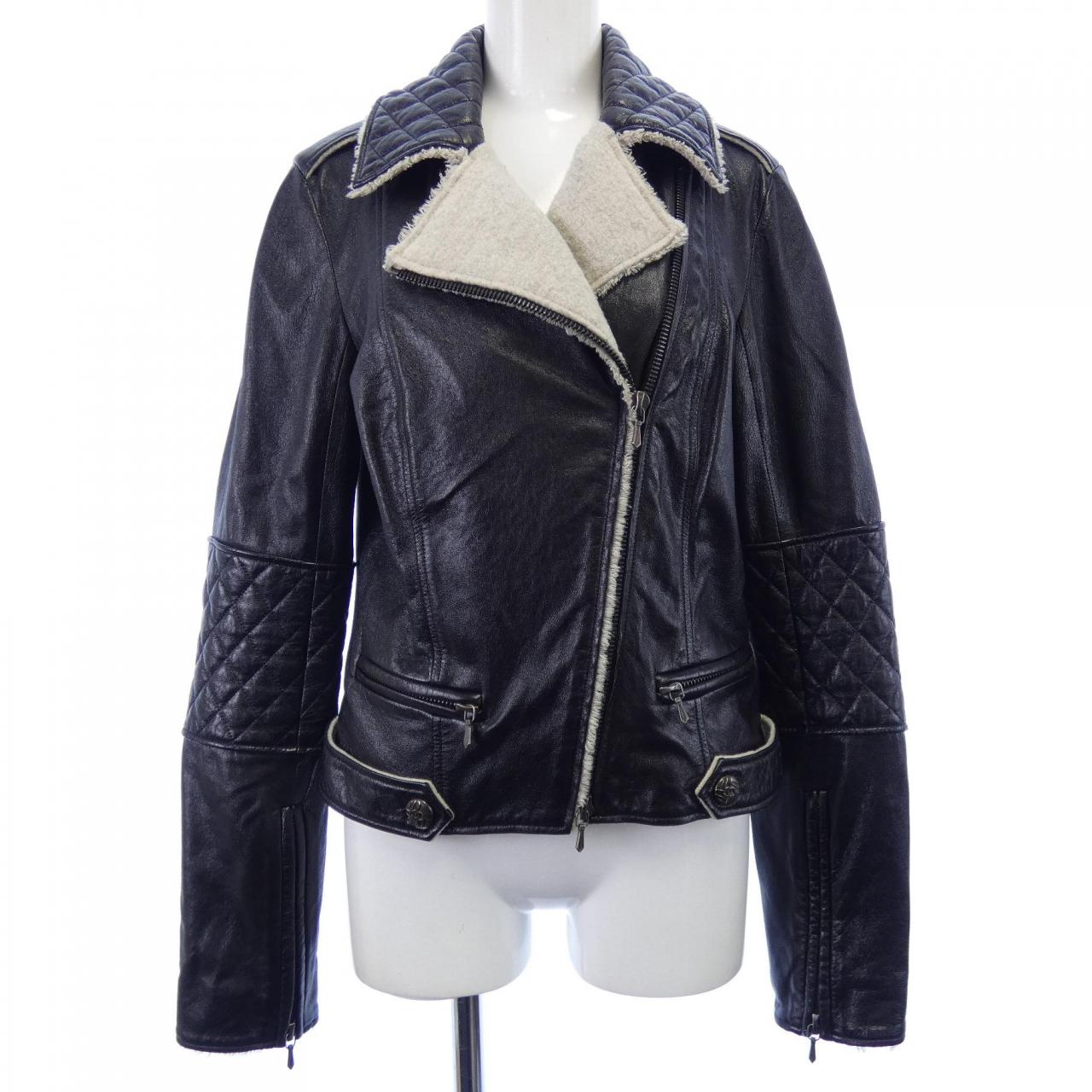 シャネル CHANEL P41842W04963 11A レザーライダースジャケット