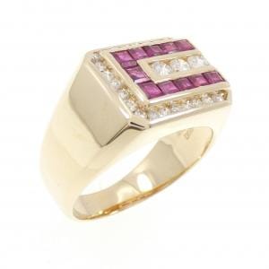 K18YG ルビー リング 0.86CT
