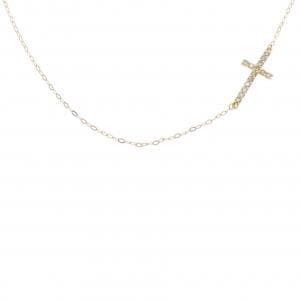 K18YG クロス ダイヤモンド ネックレス 0.11CT