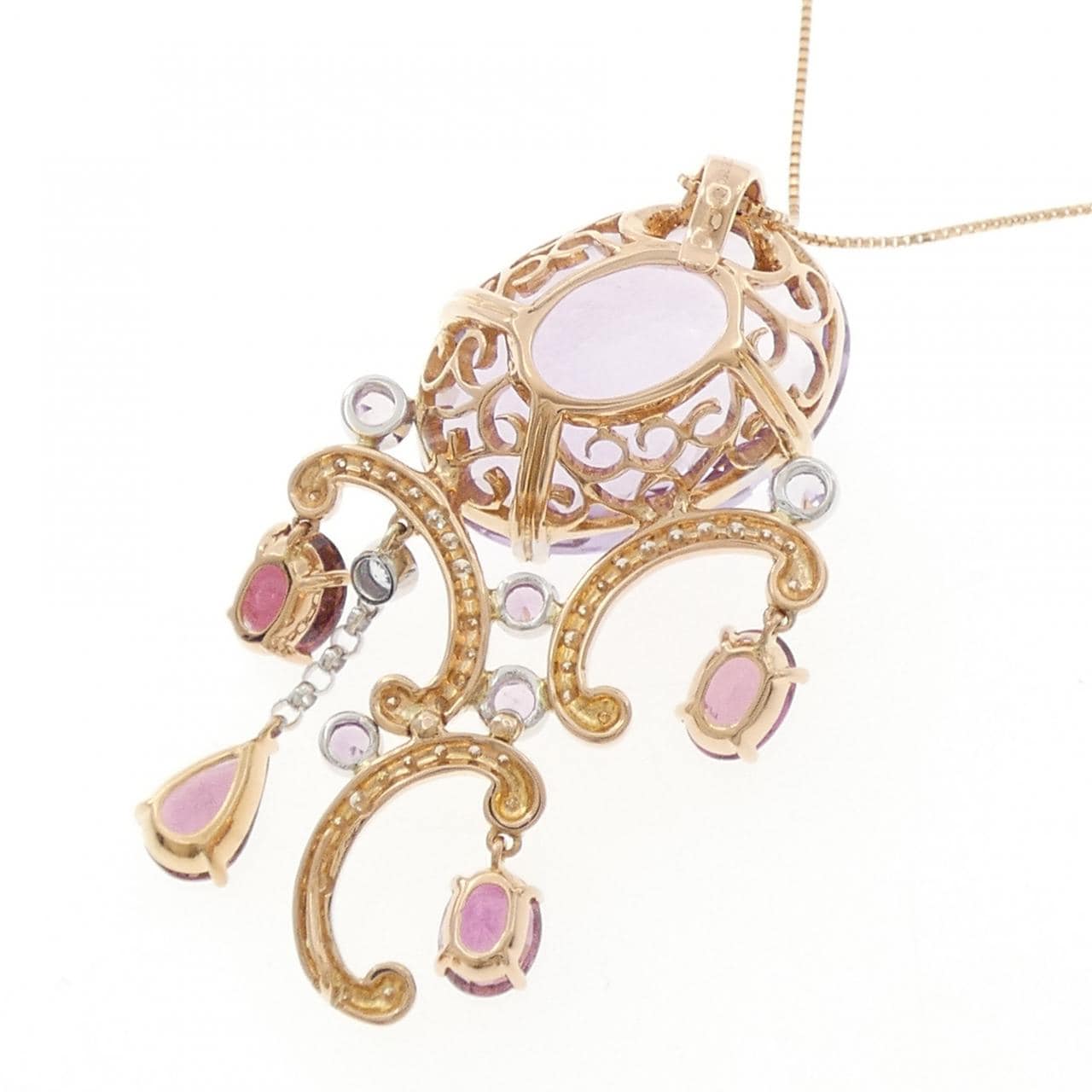 K18PG/K18WG カラーストーン ネックレス