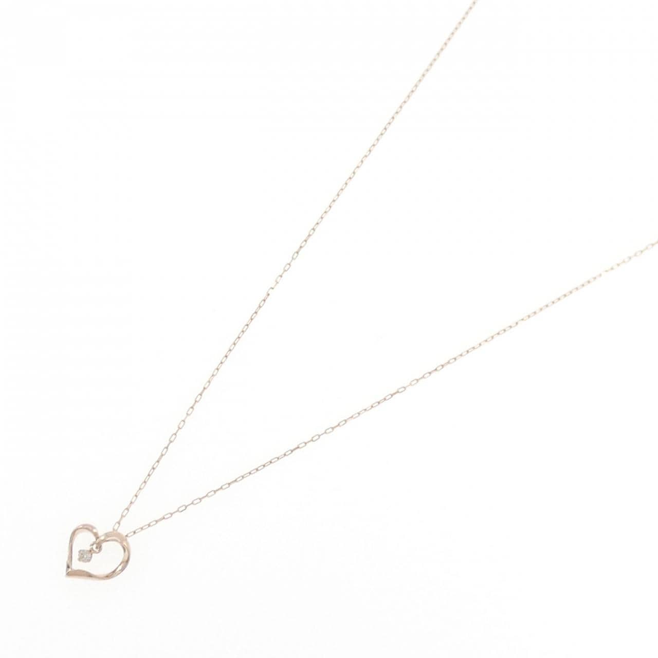 K10PG ハート ダイヤモンド ネックレス 0.02CT
