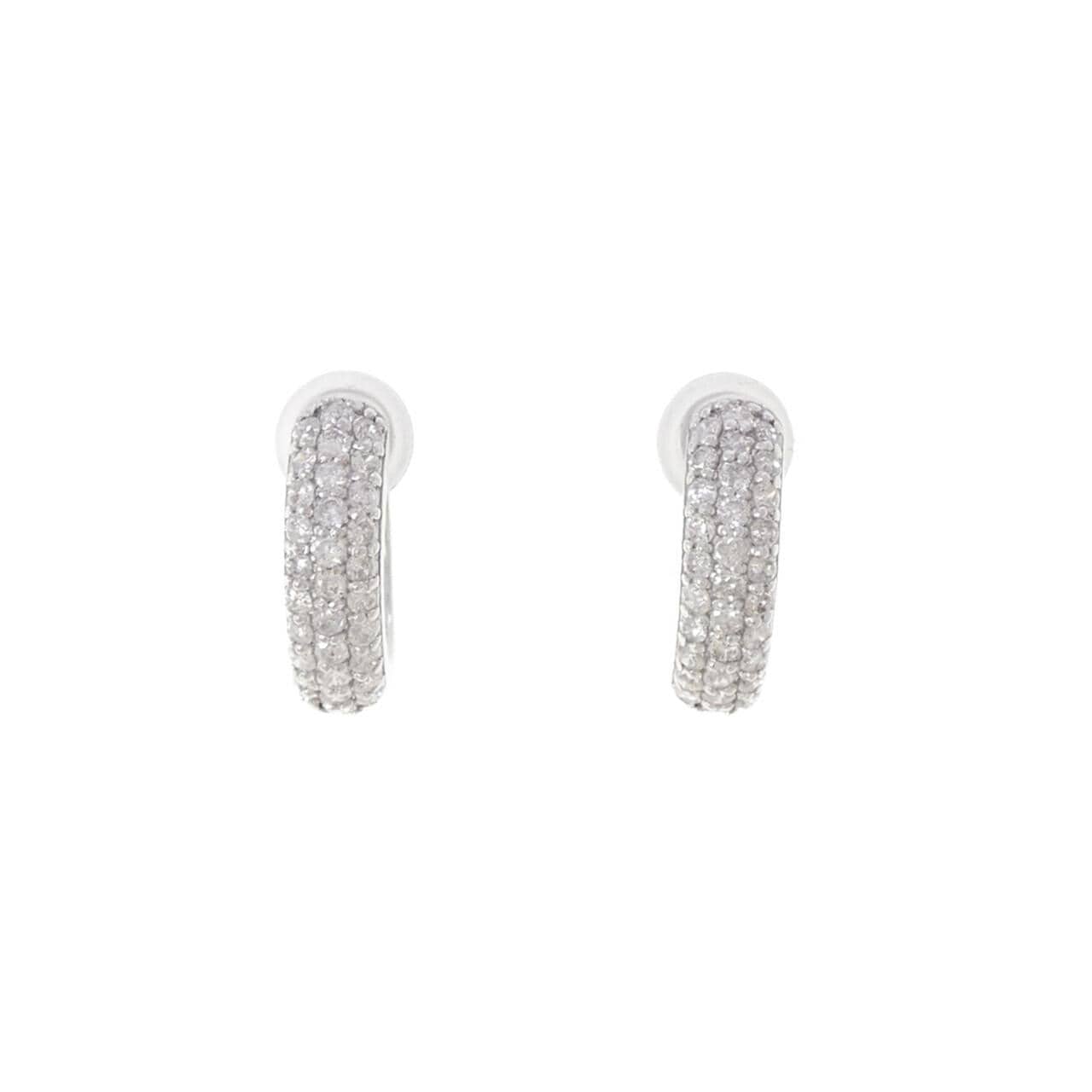 K18WG パヴェ ダイヤモンド イヤリング 0.50CT