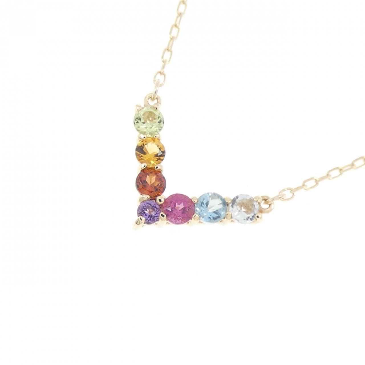 K10YG Color Stone Necklace