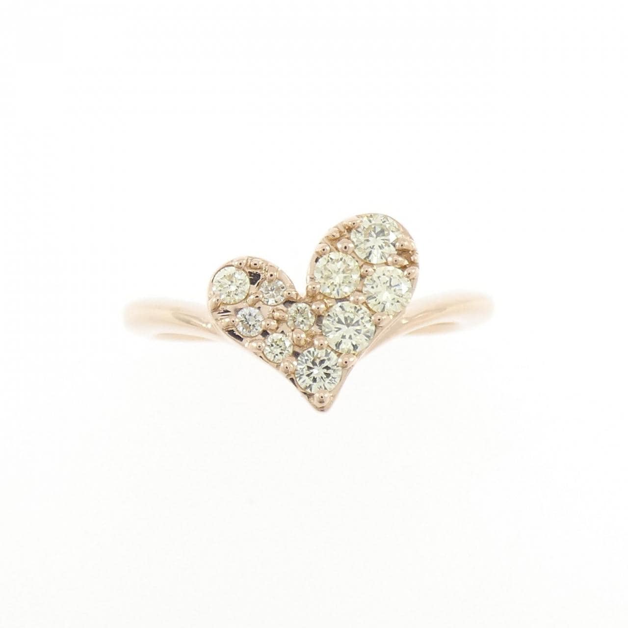 K18PG ハート ダイヤモンド リング 0.27CT