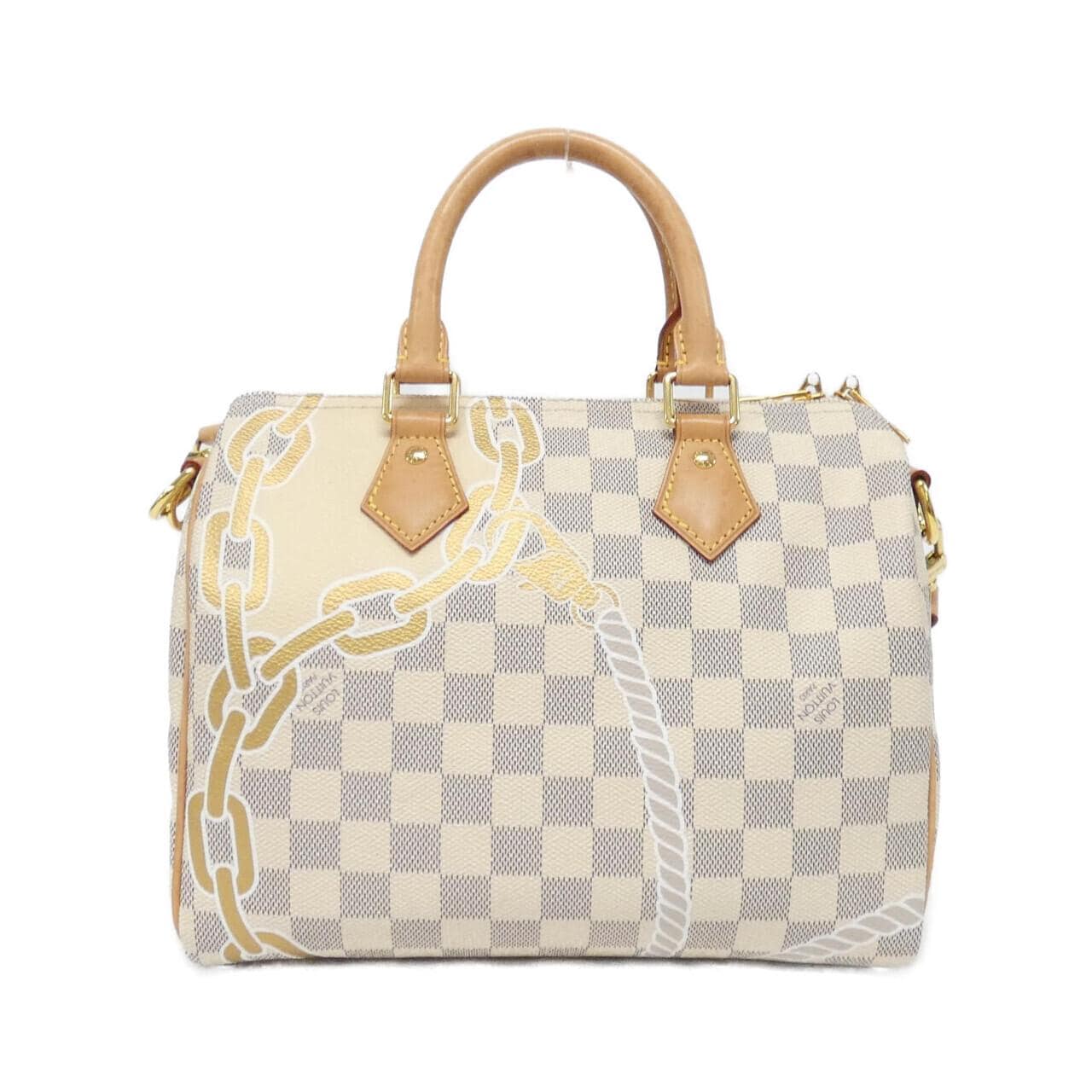 LOUIS VUITTON Damier Azur（繩索和鏈條）Speedy Bandouliere 25 公分 N40473 波士頓包