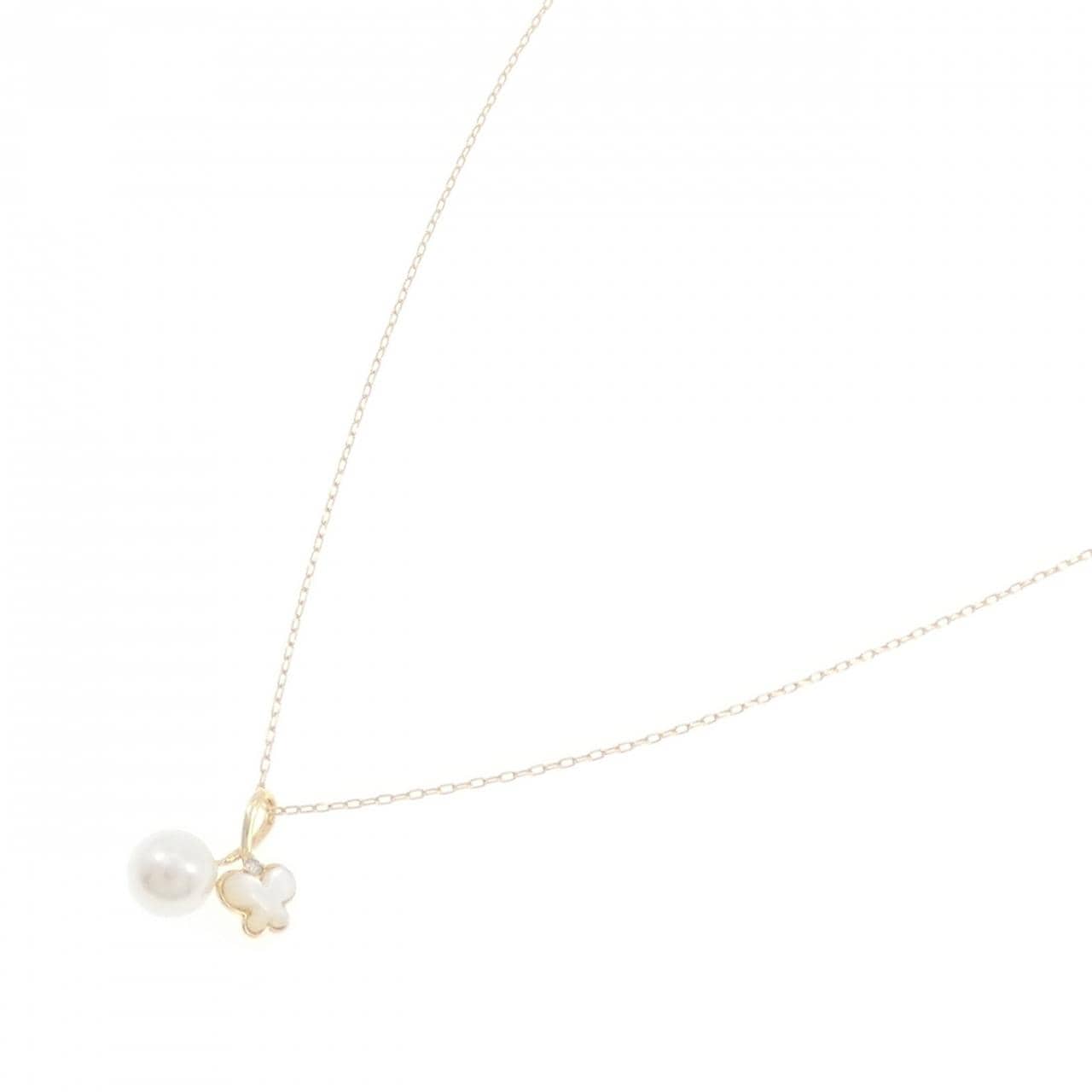 K18YG バタフライ カラーストーン ネックレス