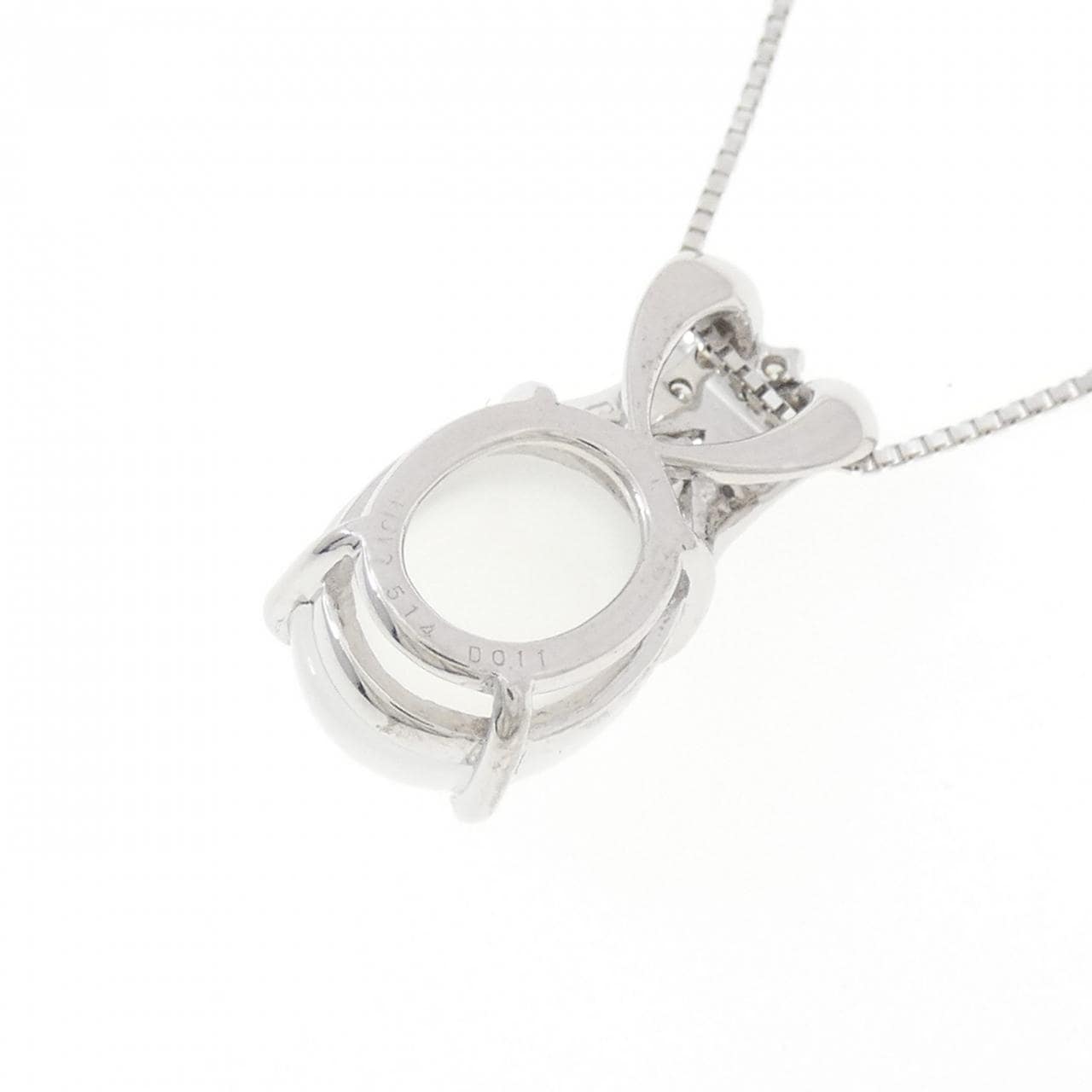 K18WG ムーンストーンキャッツアイ ネックレス 5.14CT