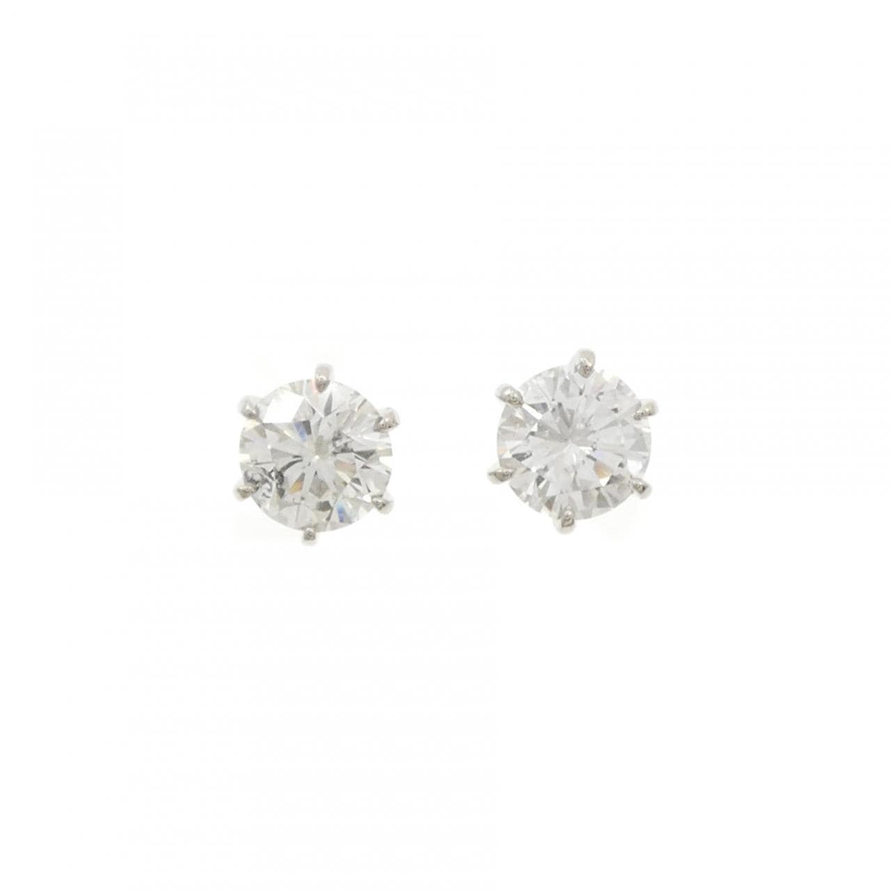 【リメイク】PT900/ST ダイヤモンド ピアス 1.021CT 1.046CT D-E I1 VG-GOOD