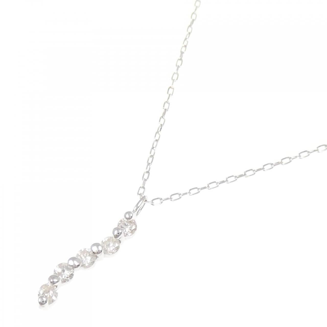 K18WG ダイヤモンド ネックレス 0.34CT