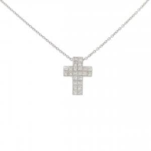 K18WG クロス ダイヤモンド ネックレス 1.14CT