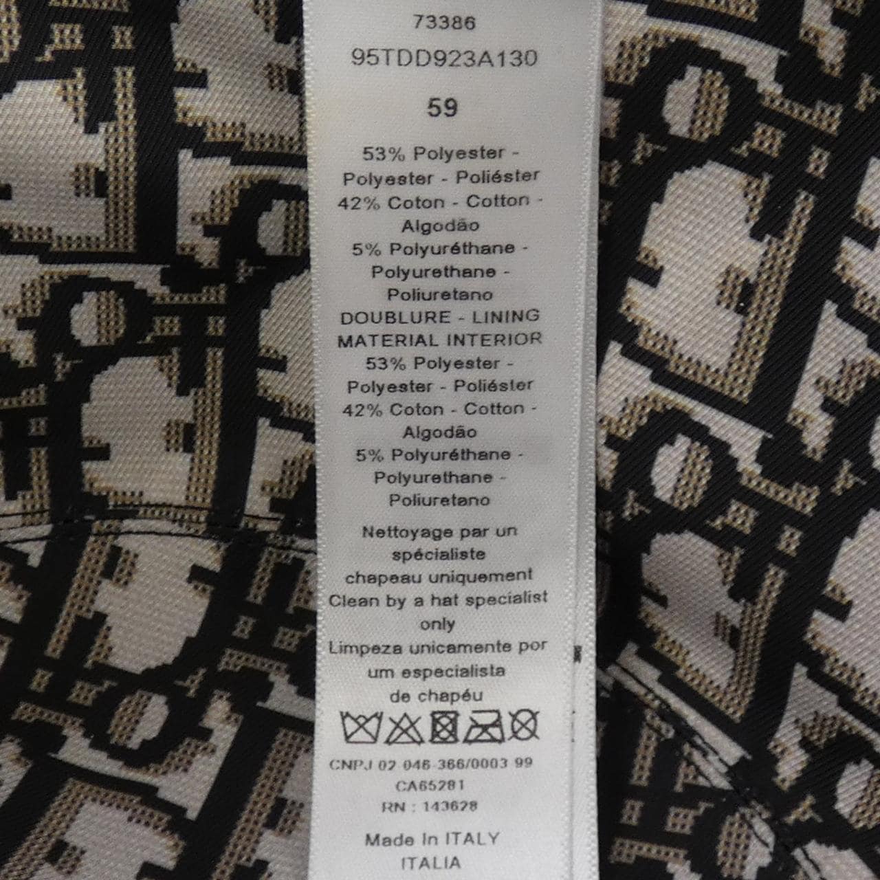 クリスチャンディオール CHRISTIAN DIOR TEDDY-D ボブハット オブリーク 95TDD923A130 ハット