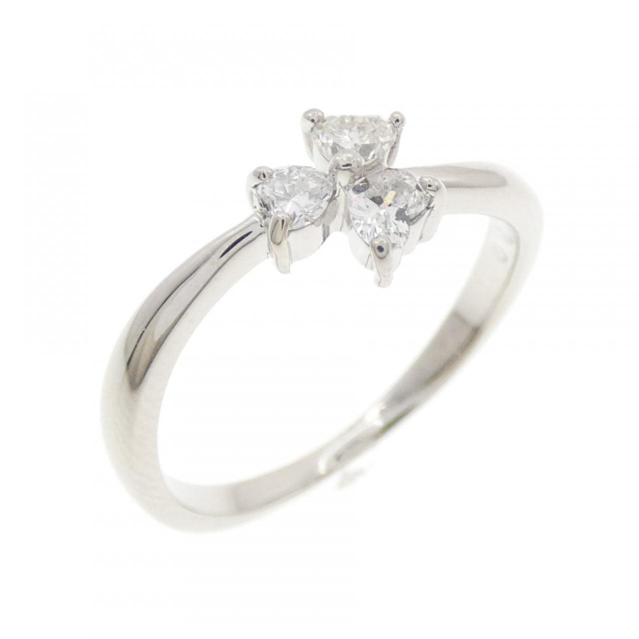 PT900 フラワー×ハート イヤモンド リング 0.20CT