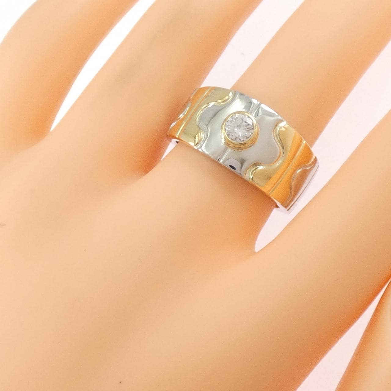 PT900/K18YG ダイヤモンド リング 0.340CT