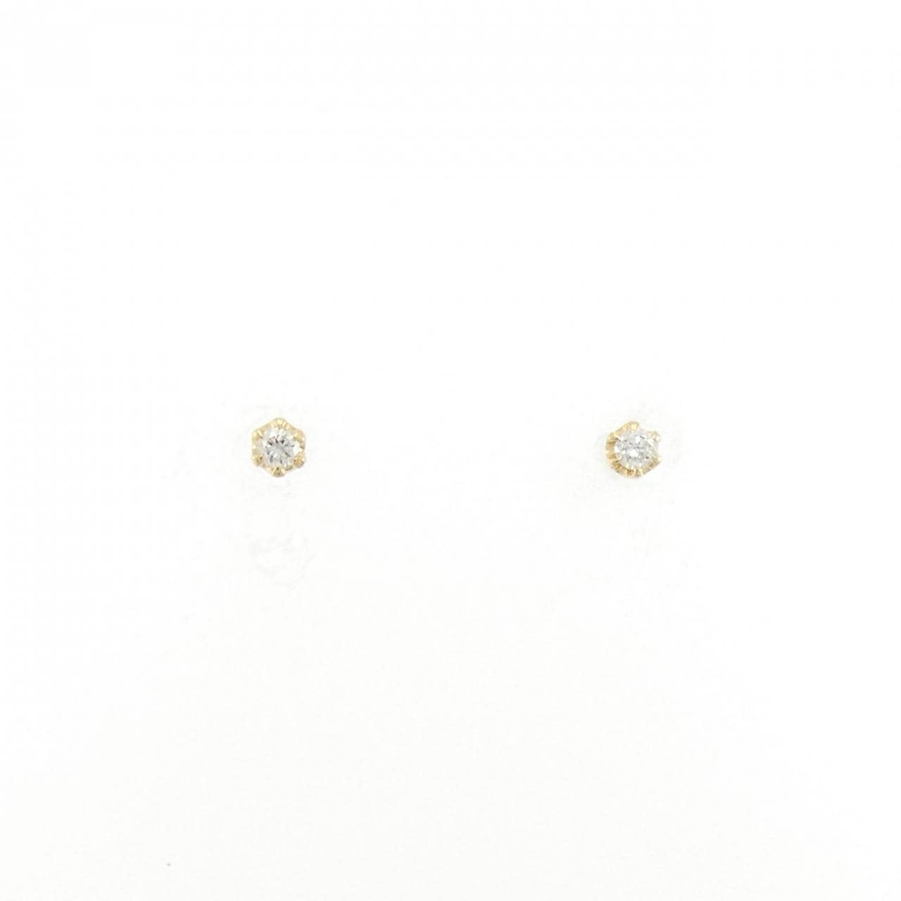 K18YG ソリティア ダイヤモンド ピアス 0.04CT