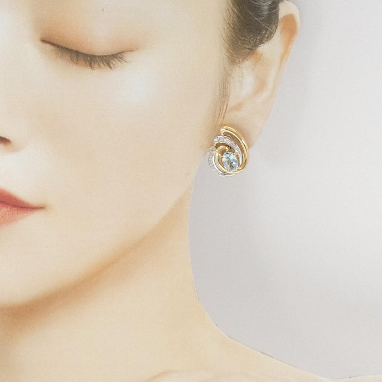 タサキ アクアマリン ピアス 2.12CT