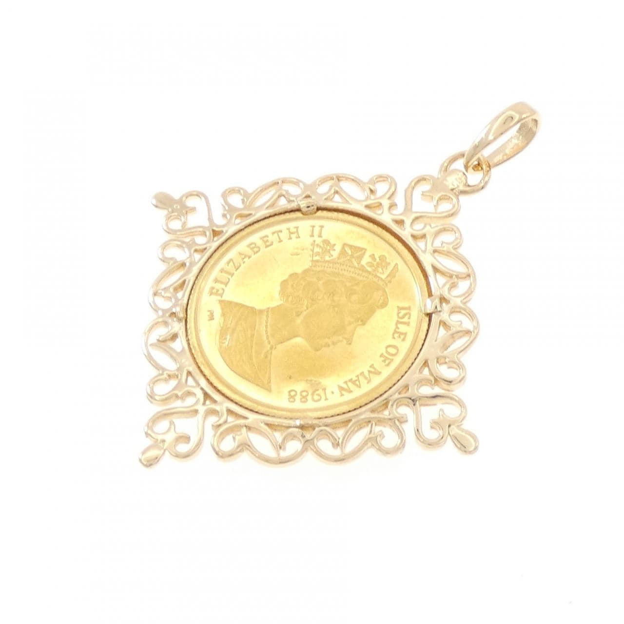 K18YG(枠) コイン ペンダント