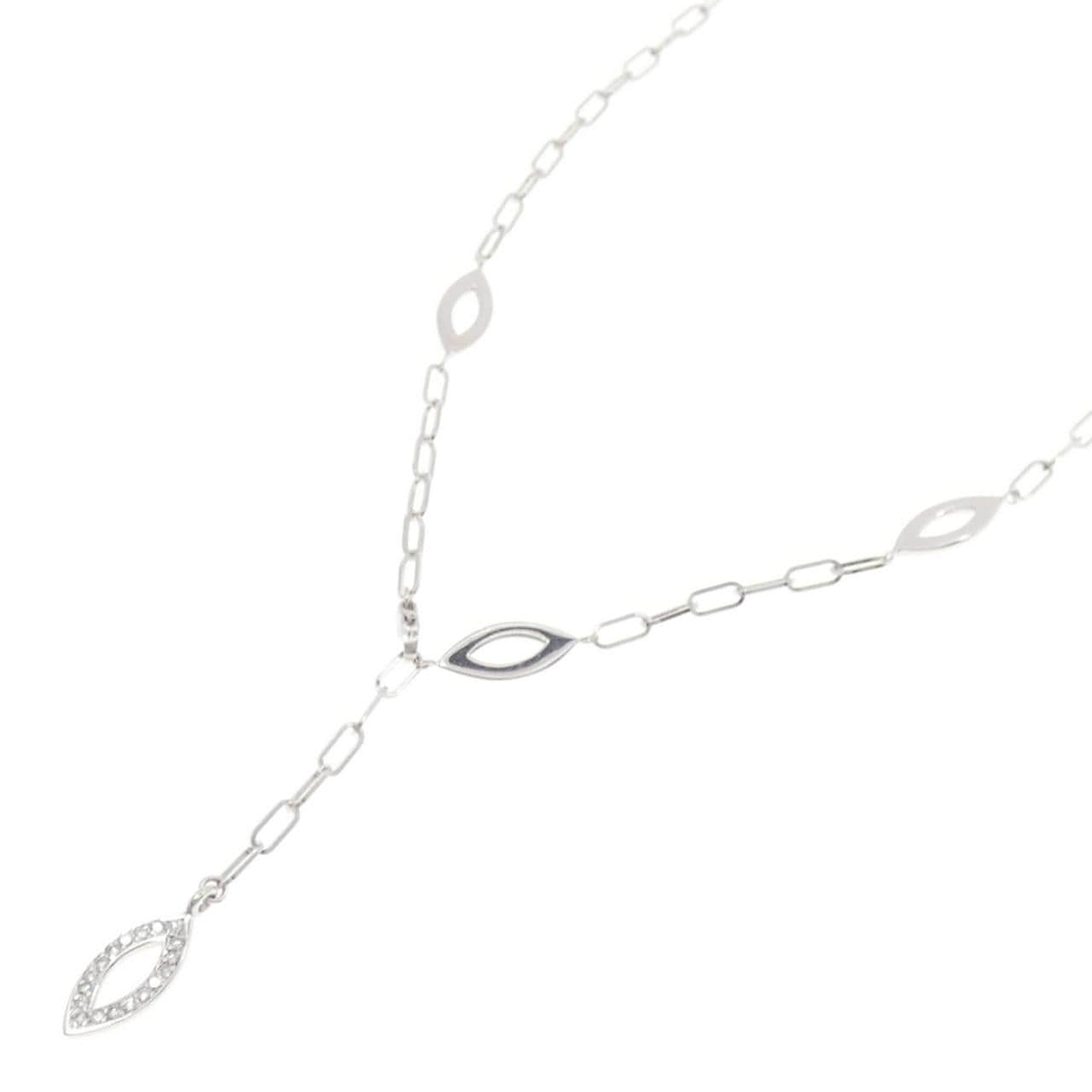 K18WG ダイヤモンド ネックレス 0.18CT