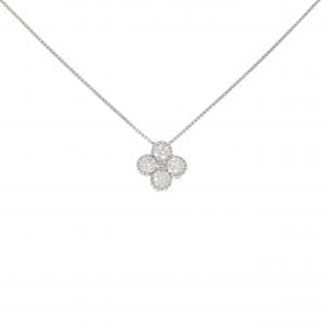 【新品】PT900/PT850 フラワー ダイヤモンド ネックレス 0.303CT