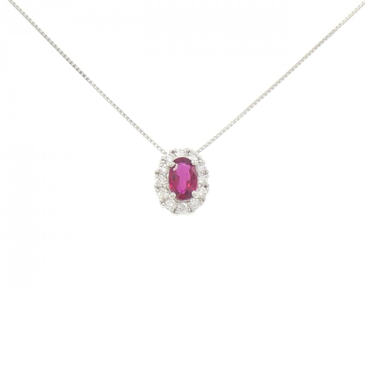 PT900/PT850 非加熱 ルビー ネックレス 0.54CT モザンビーク産