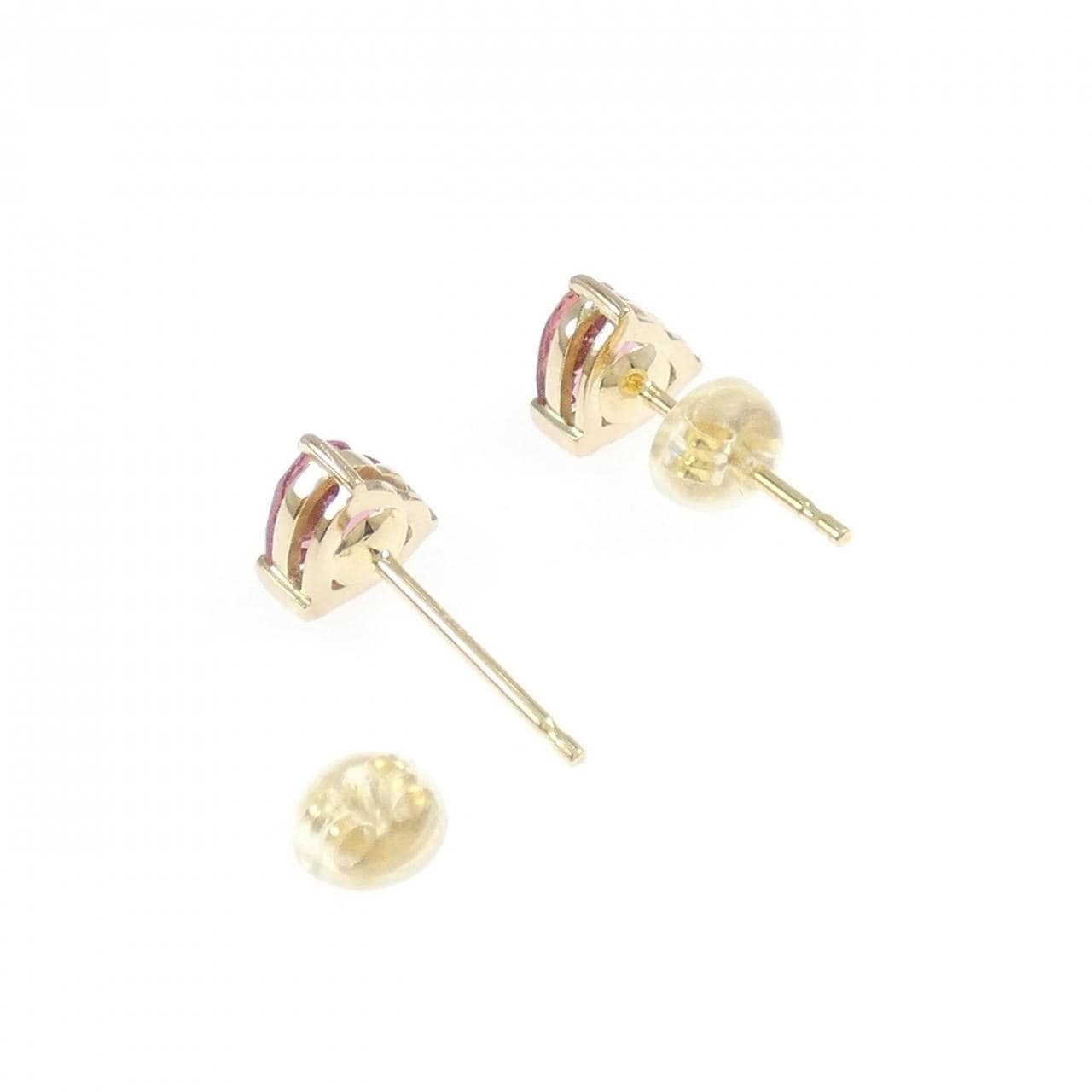 K18YG ハート トルマリン ピアス