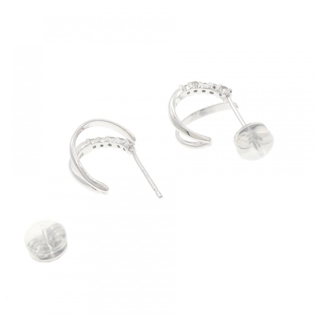K18WG/K14WG ダイヤモンド ピアス 0.20CT