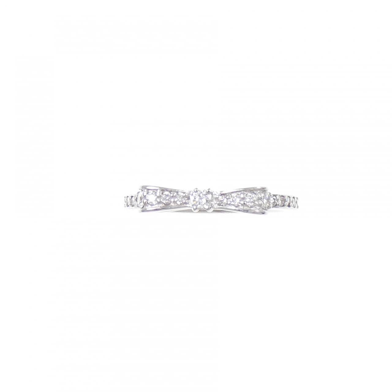 K18WG リボン ダイヤモンド リング 0.20CT