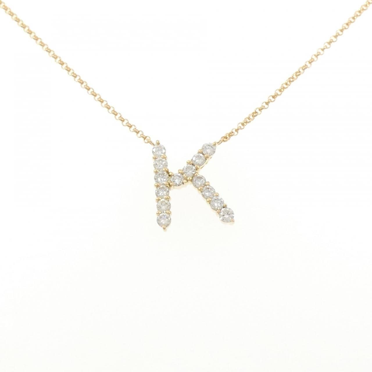 K18YG イニシャルK ダイヤモンド ネックレス 1.16CT