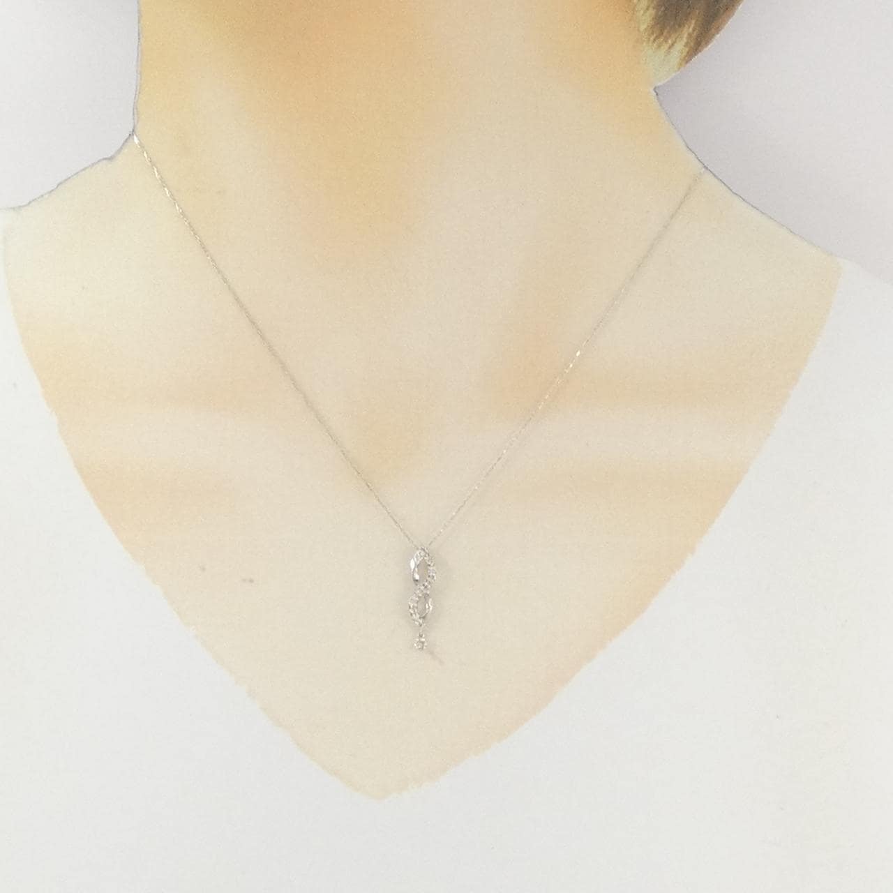 K10WG ダイヤモンド ネックレス 0.09CT