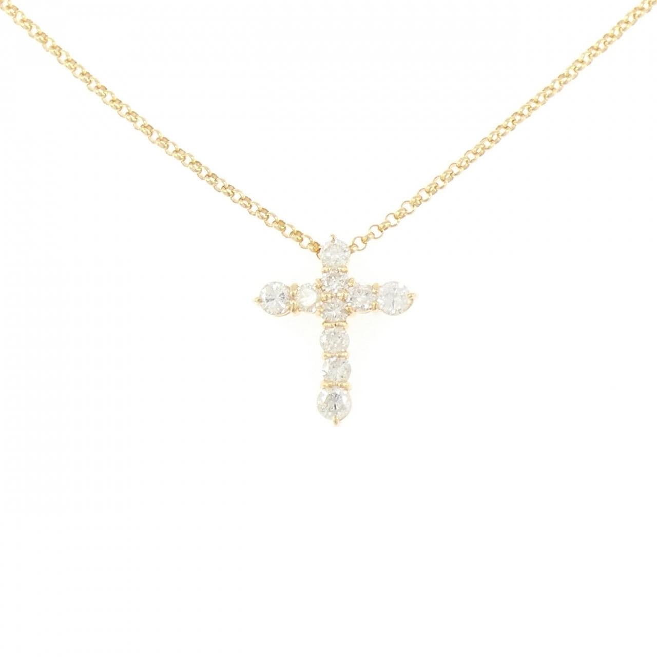 K18YG クロス ダイヤモンド ネックレス 1.00CT