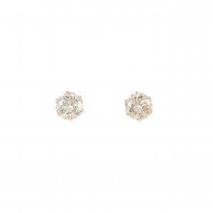 K10PG ソリティア ダイヤモンド ピアス 0.30CT