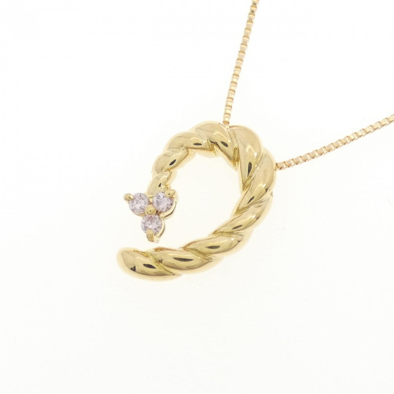 K18YG ピンクダイヤモンド ネックレス 0.04CT
