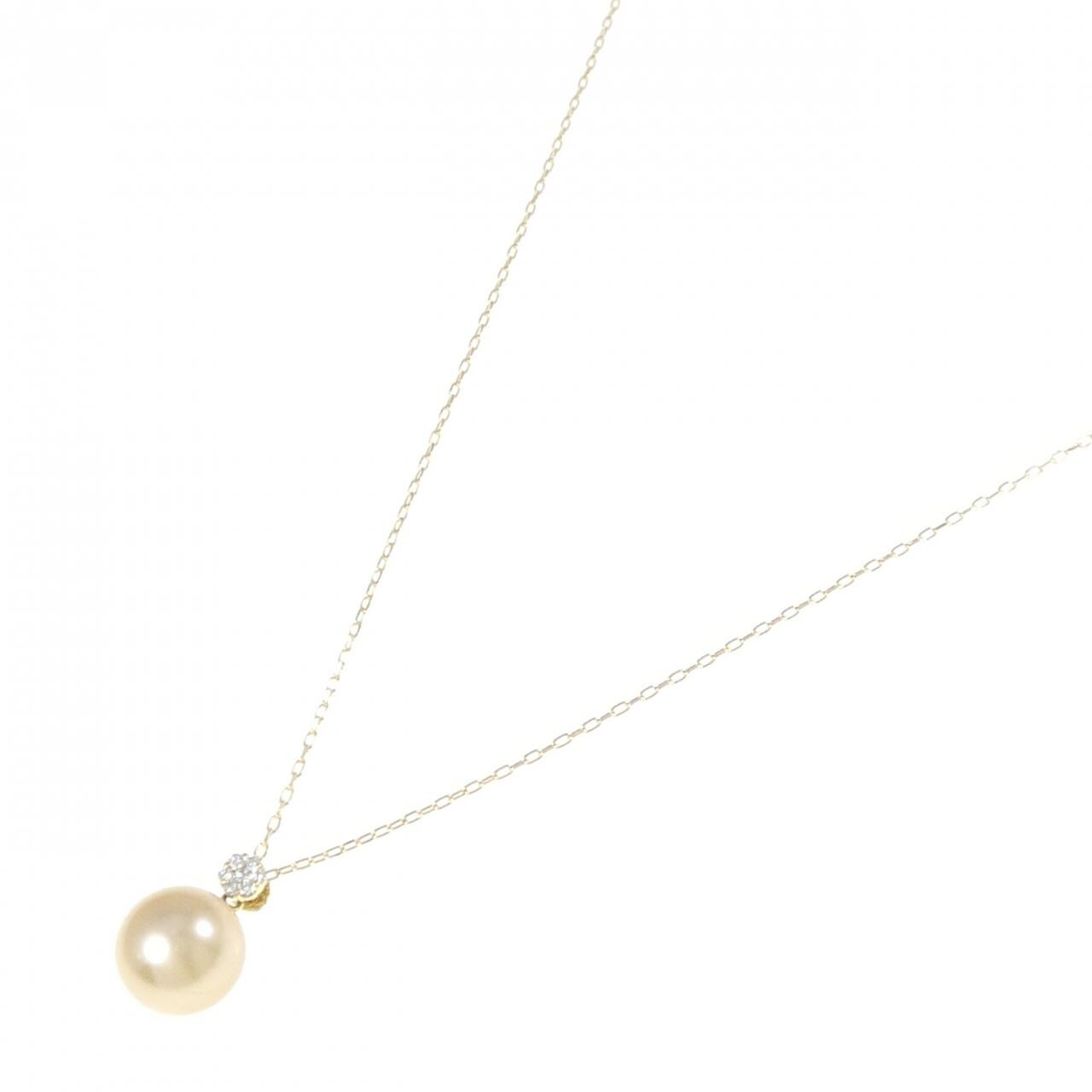 K18YG 白蝶パール ネックレス 9.8mm