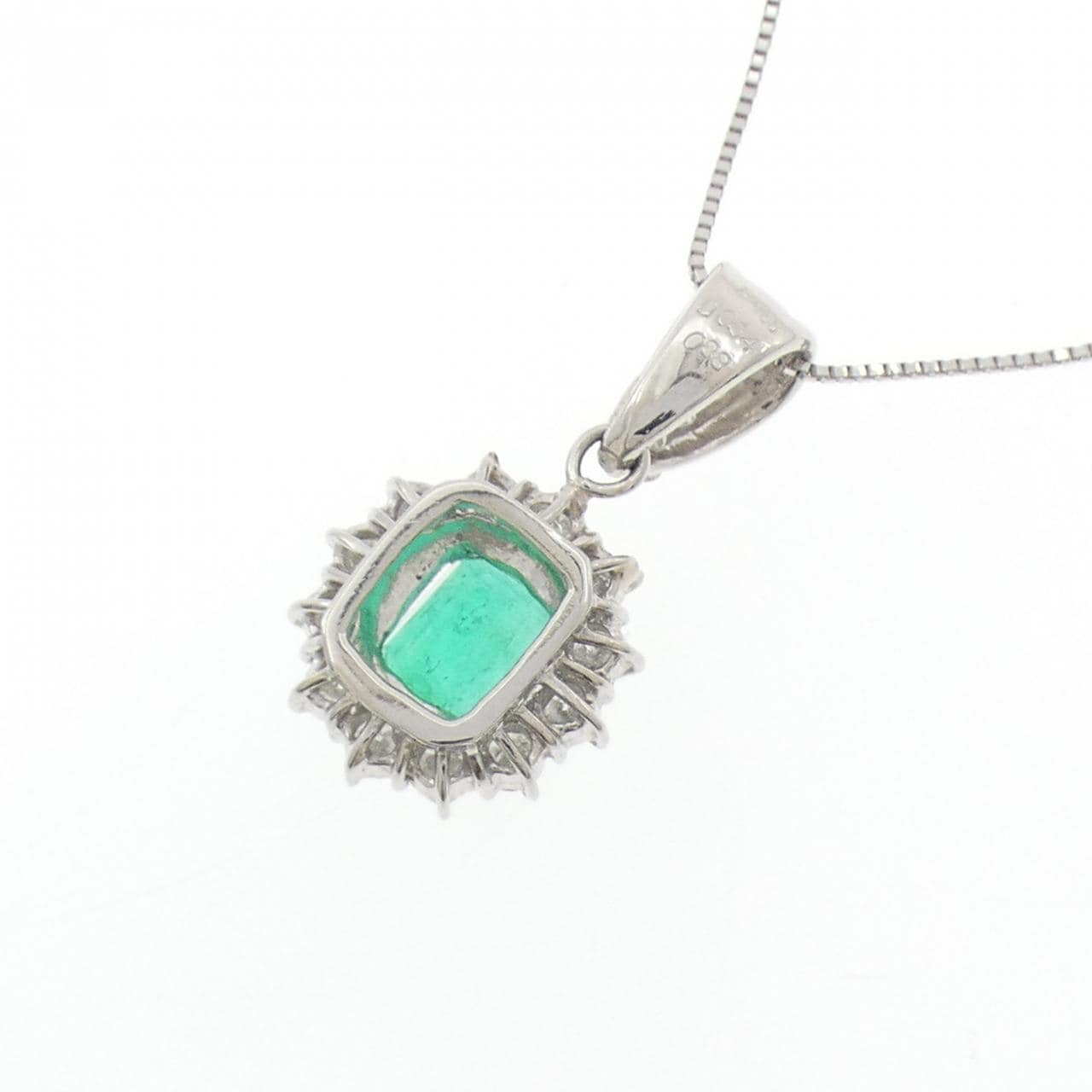 PT900/PT850 エメラルド ネックレス 0.88CT