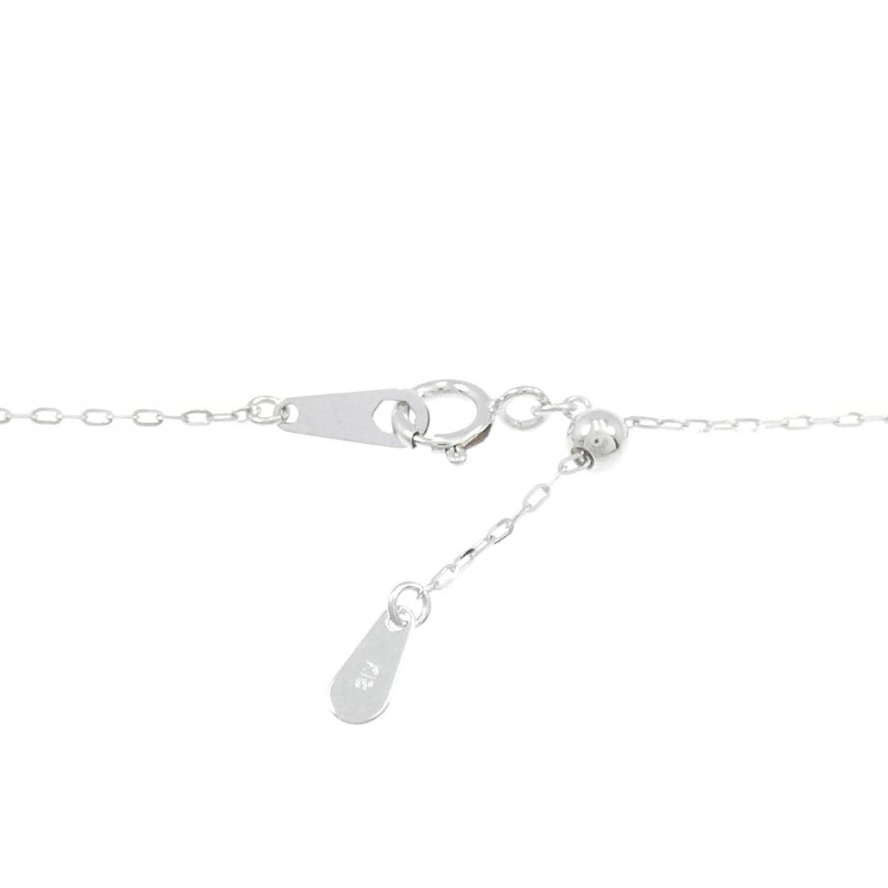 PT900/K18WG スリーストーン ダイヤモンド ネックレス 0.50CT